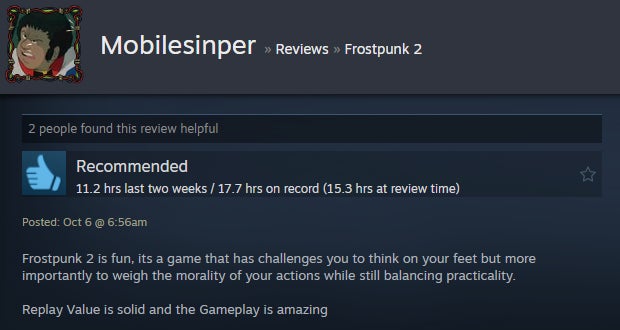 Imagem do artigo intitulado Frozen City Builder Frostpunk 2, conforme contado pelas avaliações do Steam
